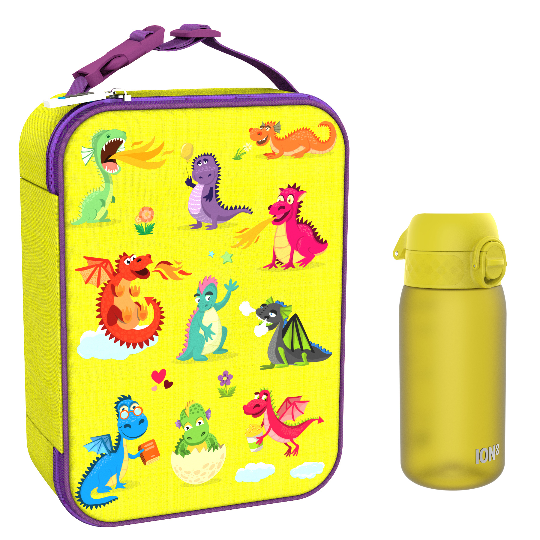 Ion8 zestaw: lunchbag Smoki, 1 szt. + bidon na wodę, poj. 0,4 l, 1 szt.