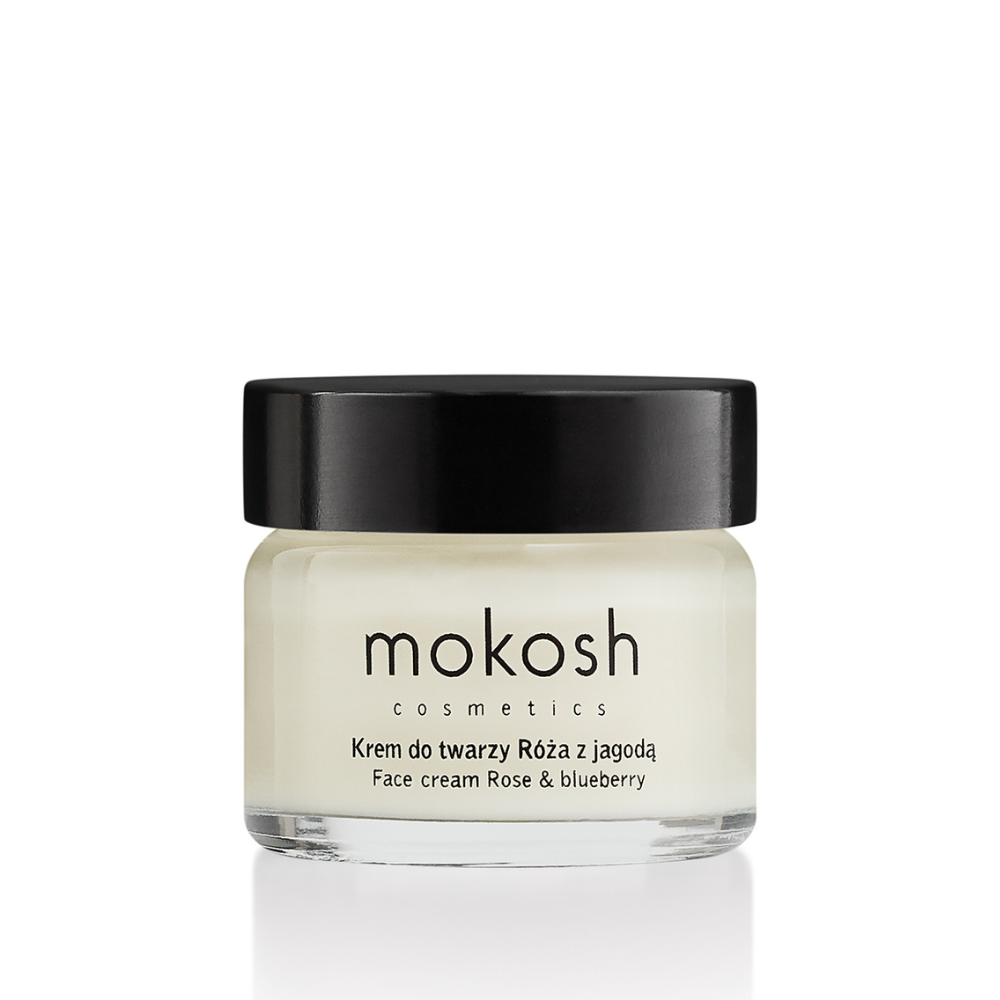 Mokosh ujędrniający krem z różą i jagodą do twarzy, 15 ml