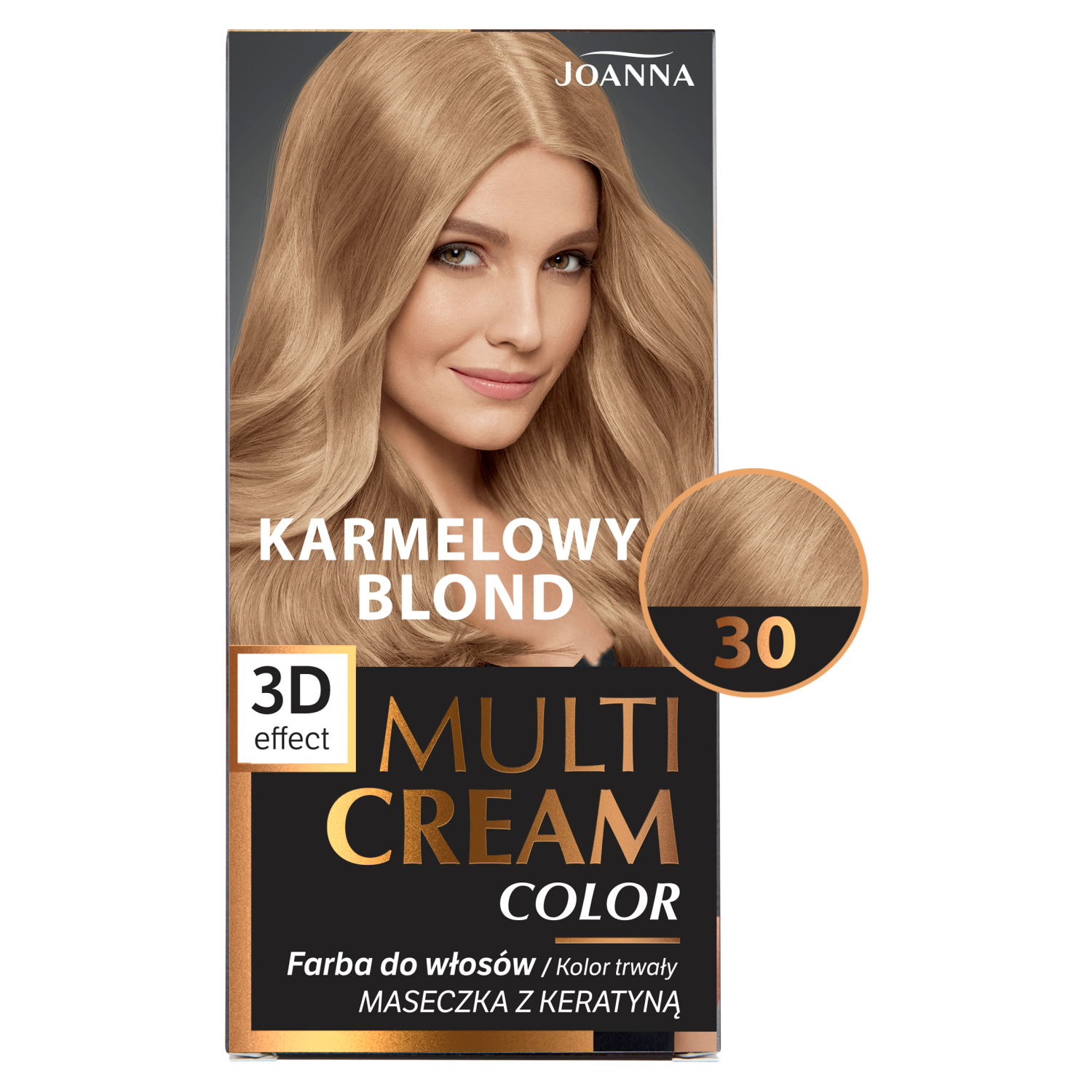 Joanna Multi Cream Color farba do włosów 30 karmelowy blond, 1 opak.