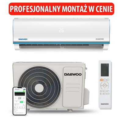 Klimatyzator Split, Pompa ciepła powietrze - powietrze DAEWOO SAF12M1WR30 z usługą montażu