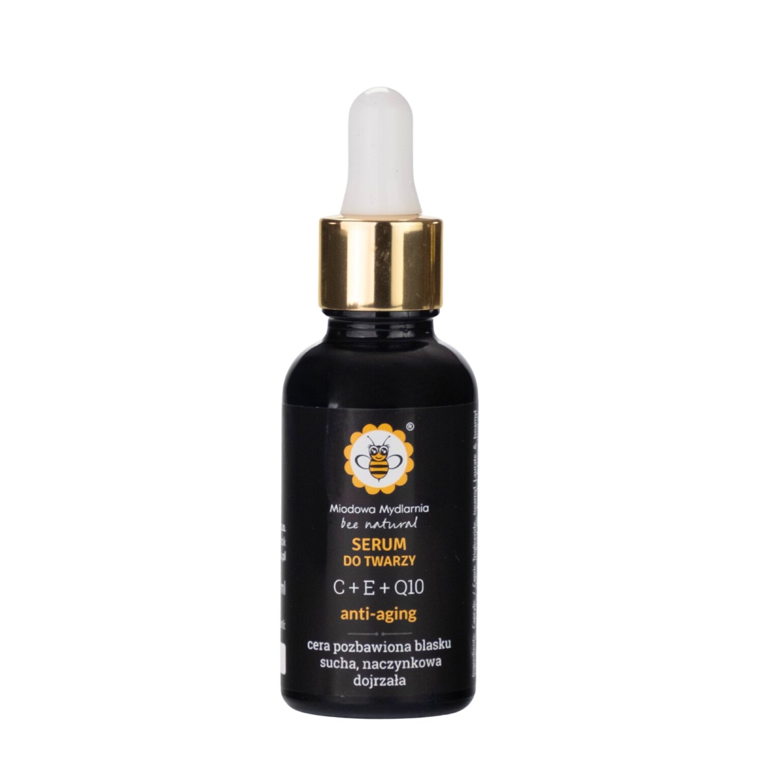 Miodowa Mydlarnia serum do twarzy z witaminami C+E i koenzymem Q10, 30 ml