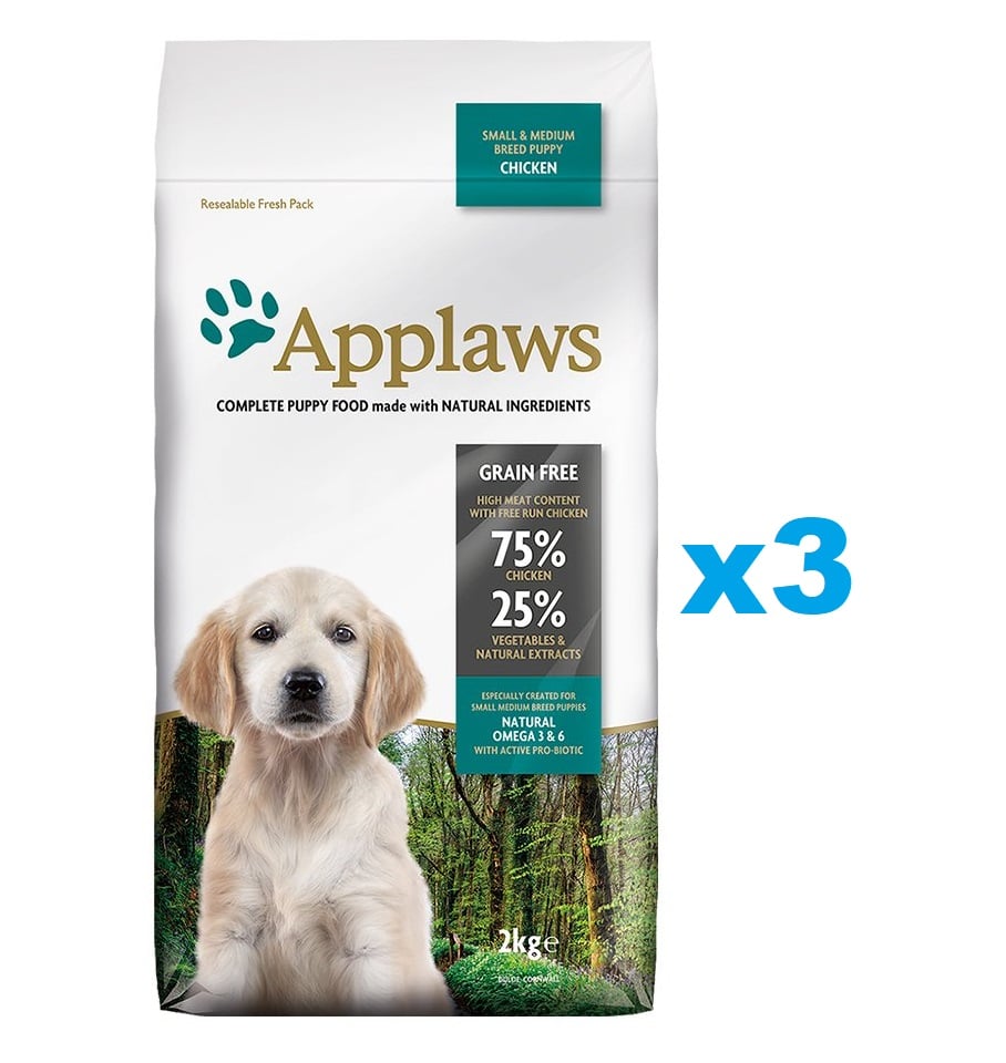 APPLAWS Puppy Small Medium Chicken 6 kg (3x2 kg) z kurczakiem dla szczeniąt małych i średnich ras