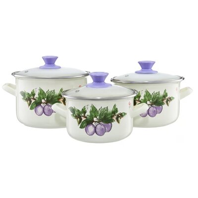 Zestaw garnków EMALIA OLKUSZ Śliwki (6 elementów)