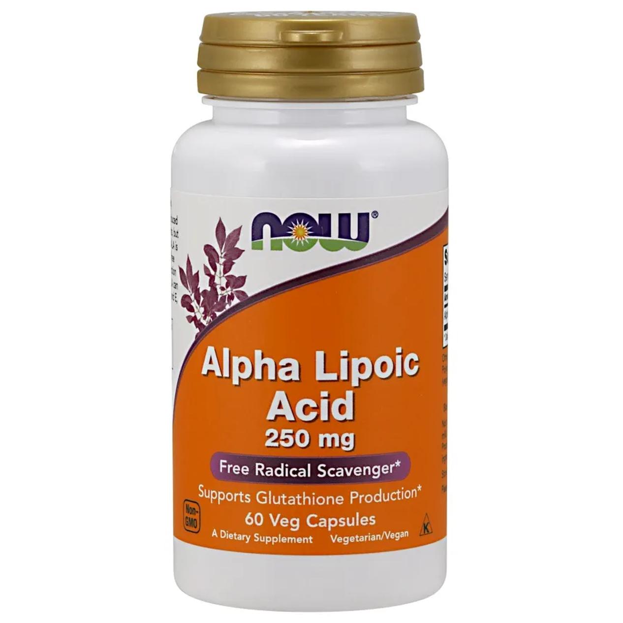 Now Foods suplement diety kwas Alfa Liponowy, 250mg, 60 kaps./1 opak.