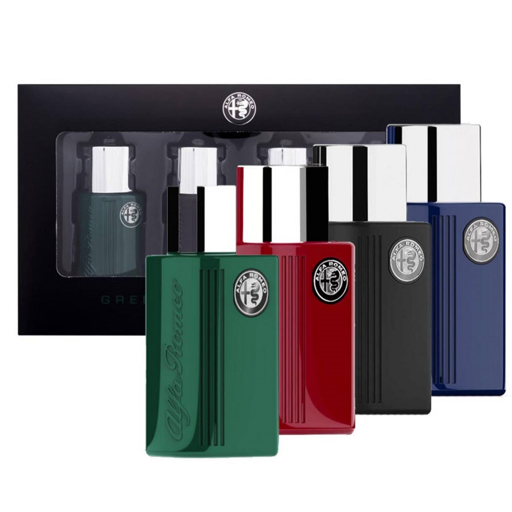 Alfa Romeo Mini Gift Set zestaw: woda toaletowa Green, 15 ml + woda toaletowa Black, 15 ml + woda toaletowa Blue, 15 ml + woda toaletowa Red, 15 ml