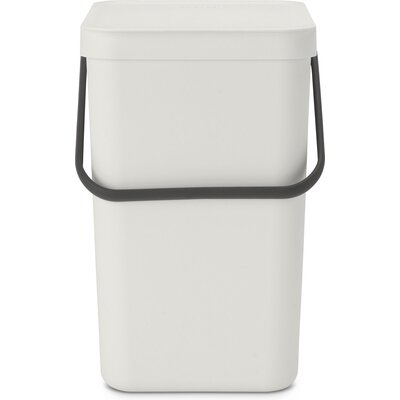 Kosz na śmieci BRABANTIA 214400 Sort & Go  odchylane wieczko, rączka do przenoszenia, do zawieszenia 25L Jasnoszary