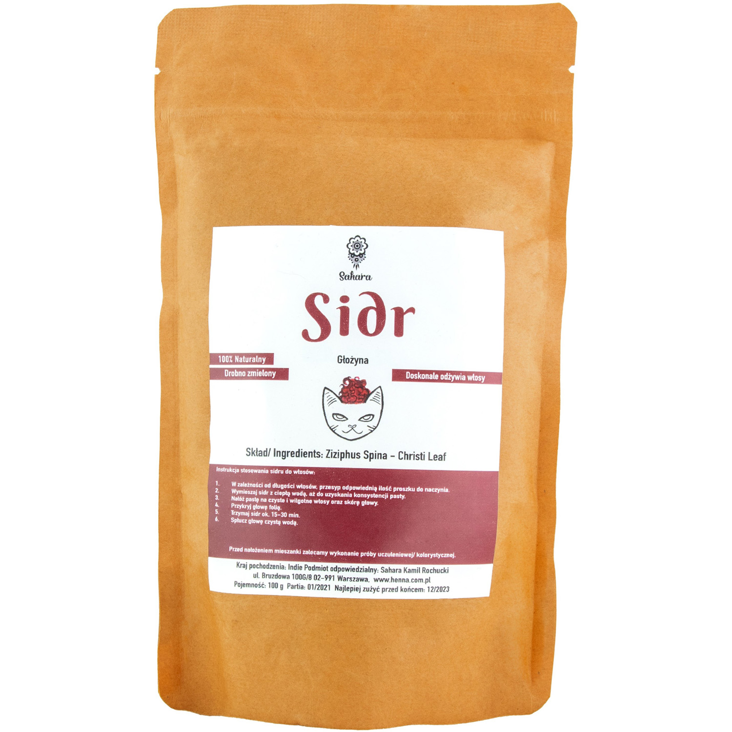 Sahara Sidr Głożyna  naturalna ziołowa mieszanka kondycjonująca do włosów, 100 g