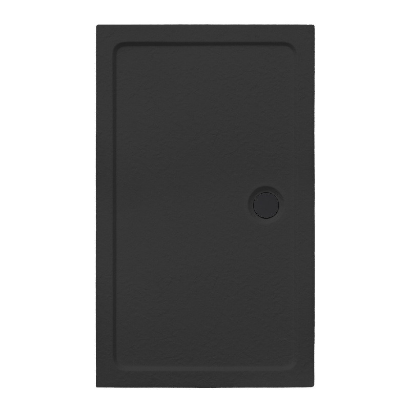 BRODZIK PRYSZNICOWY KAMIENNY KWADRATOWY SLIM SILK CZARNY 120x90 CM