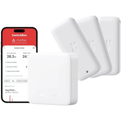 Czujniki temperatury i wilgotności SWITCHBOT zestaw 3 x czujnik + Hub Mini