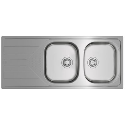 Zlewozmywak dwukomorowy z ociekaczem TEKA Universe 80 T-XM 2B 1D 115170006 Stal nierdzewna 50x116