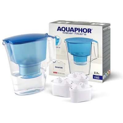 Dzbanek filtrujący AQUAPHOR Time Niebieski + 3 wkłady B25 Maxfor