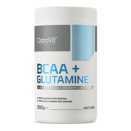 OstroVit BCAA + Glutamina suplement diety o smaku naturalnym, 500 g