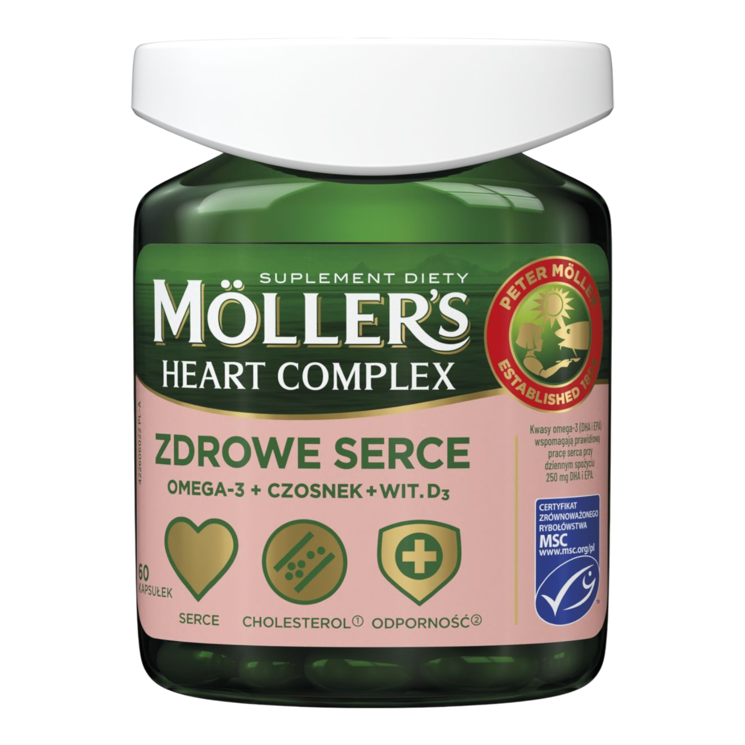 Möller's Serce suplement diety omega-3, 60 kaps./1 opak.