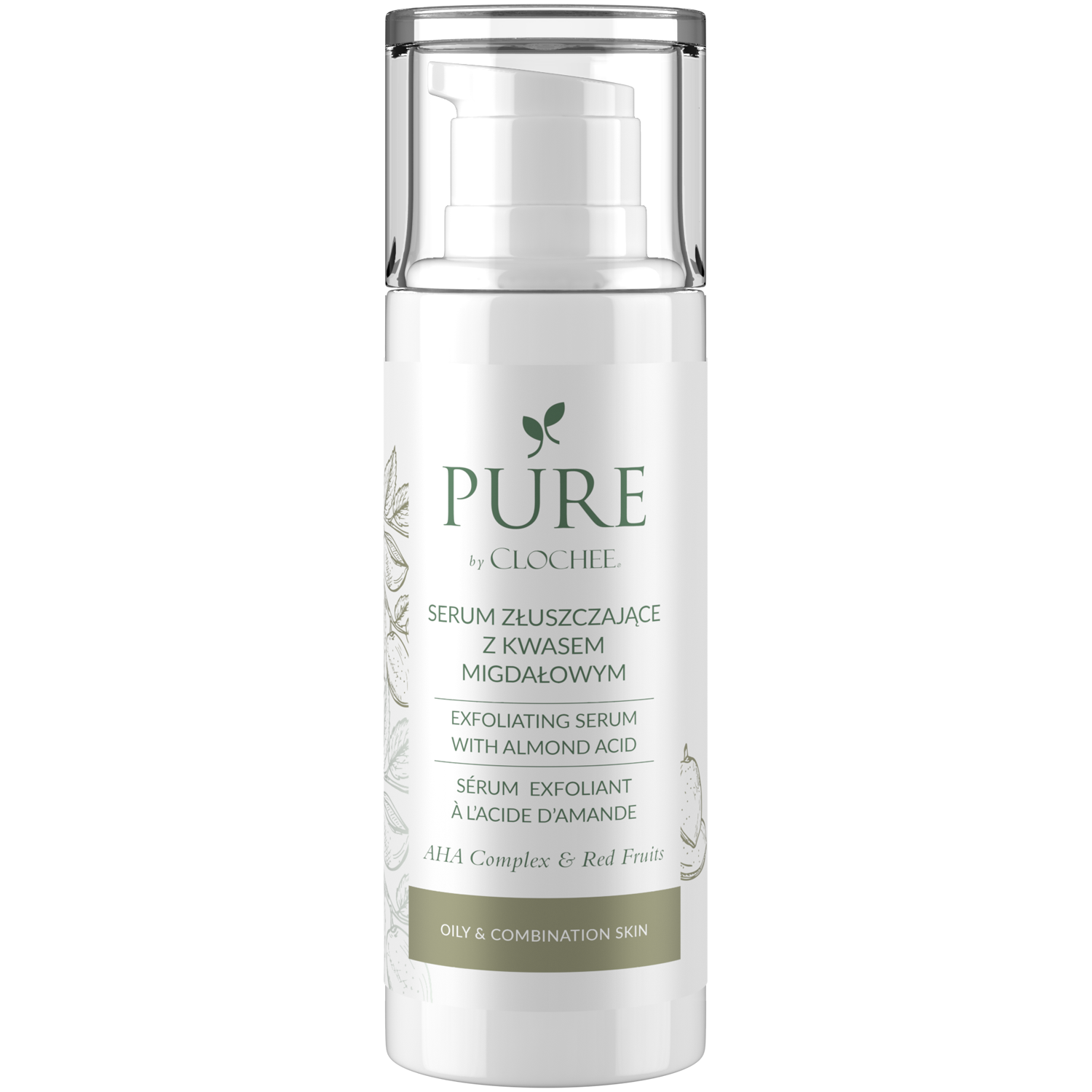 Pure By Clochee serum złuszczające do twarzy z kwasem migdałowym, 30 ml