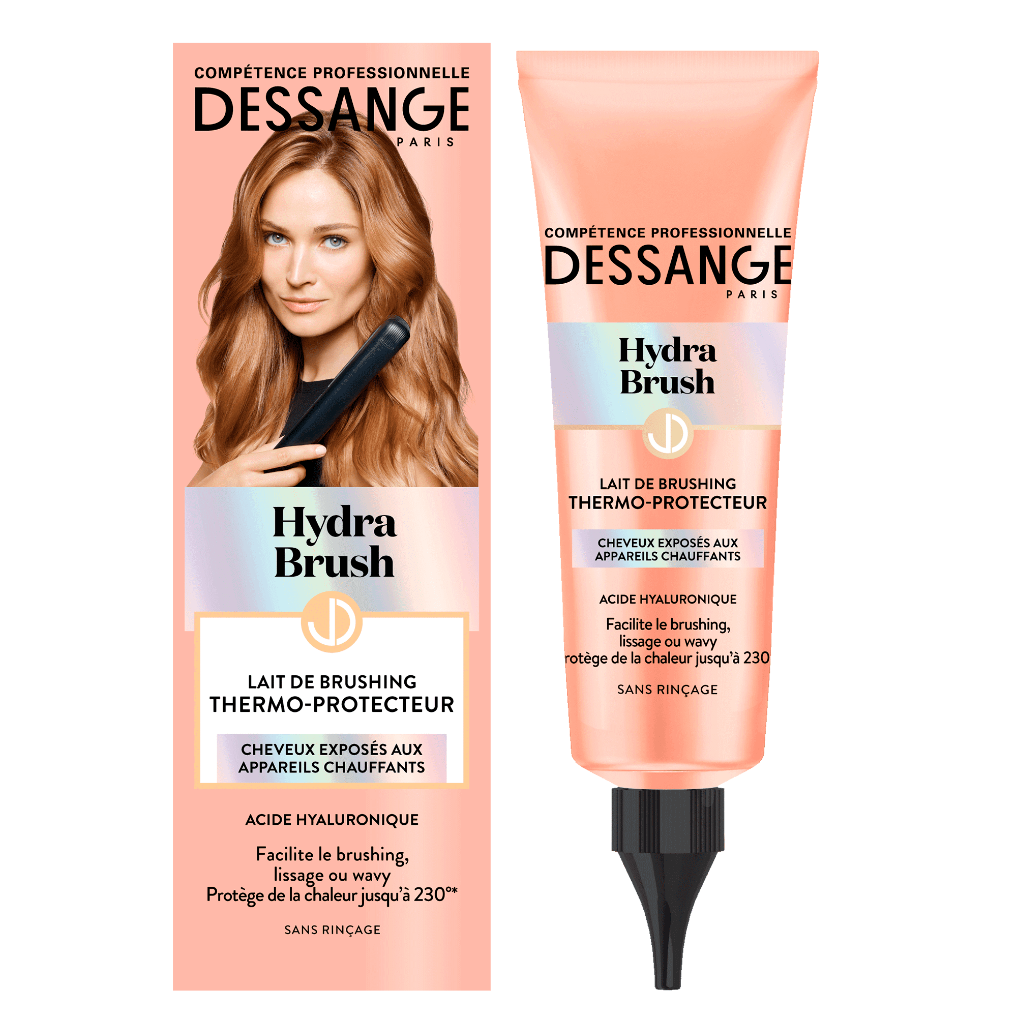 Dessange Professional Hair Luxury Hydra Brush mleczko do stylizacji włosów na gorąco, 125 ml