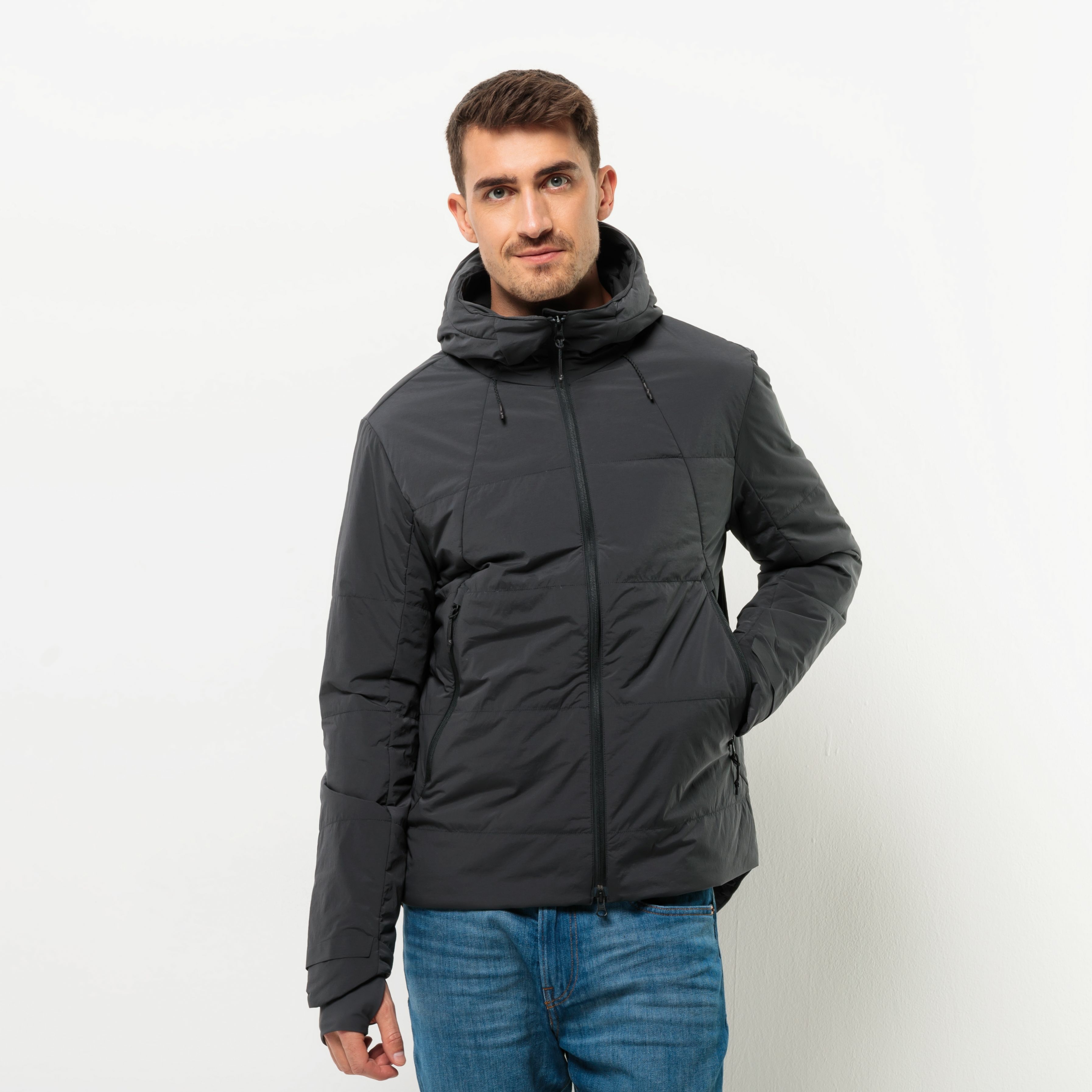 Męska ciepła kurtka rowerowa Jack Wolfskin BIKE COMMUTE INS JKT M phantom - M