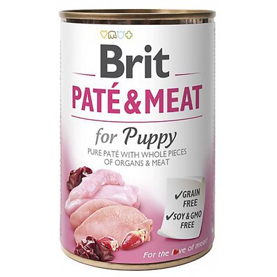 Karma dla psa BRIT Paté & Meat Puppy Kurczak z indykiem 800 g
