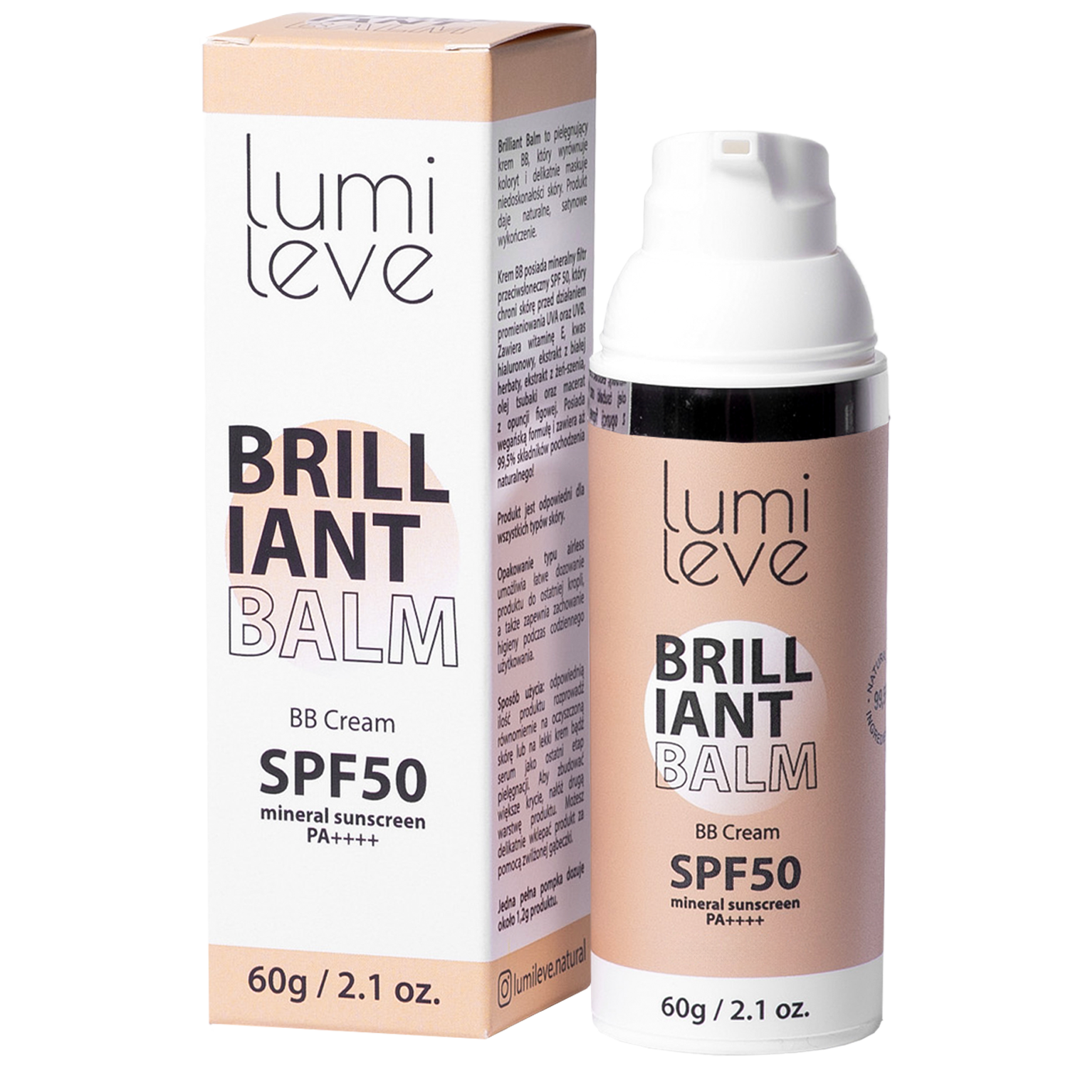 Lumileve Brilliant Balm krem BB z filtrem SPF50 101 Vanilla, 60 g