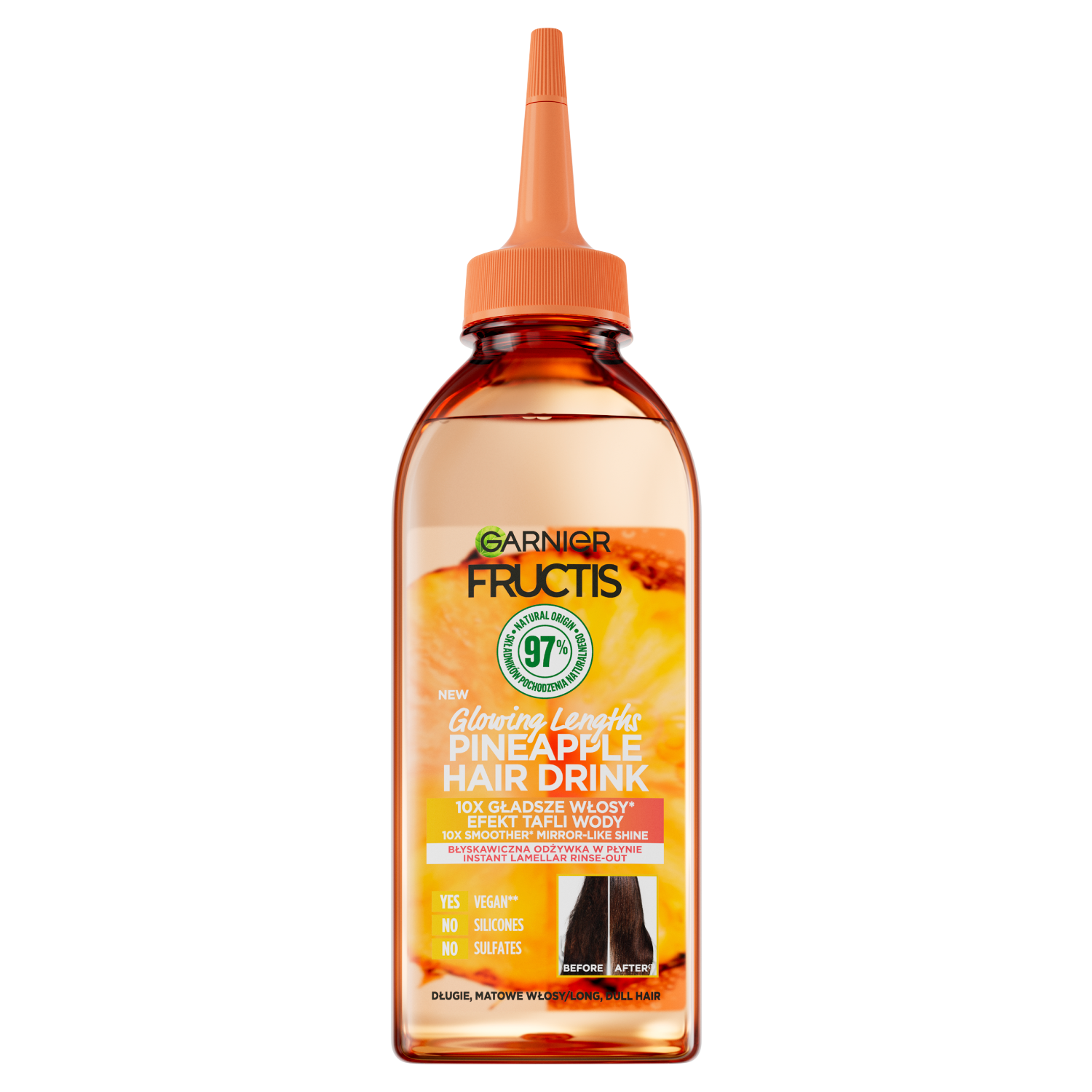Garnier Fructis Pineapple Hair Drink błyskawiczna odżywka lamellarna w .płynie do włosów, 200 ml