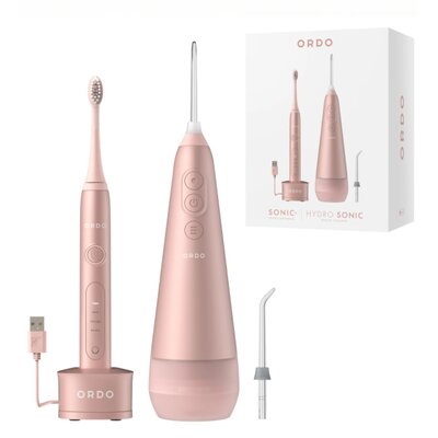 Szczoteczka soniczna ORDO SONIC + Irygator HYDRO SONIC Różowe złoto
