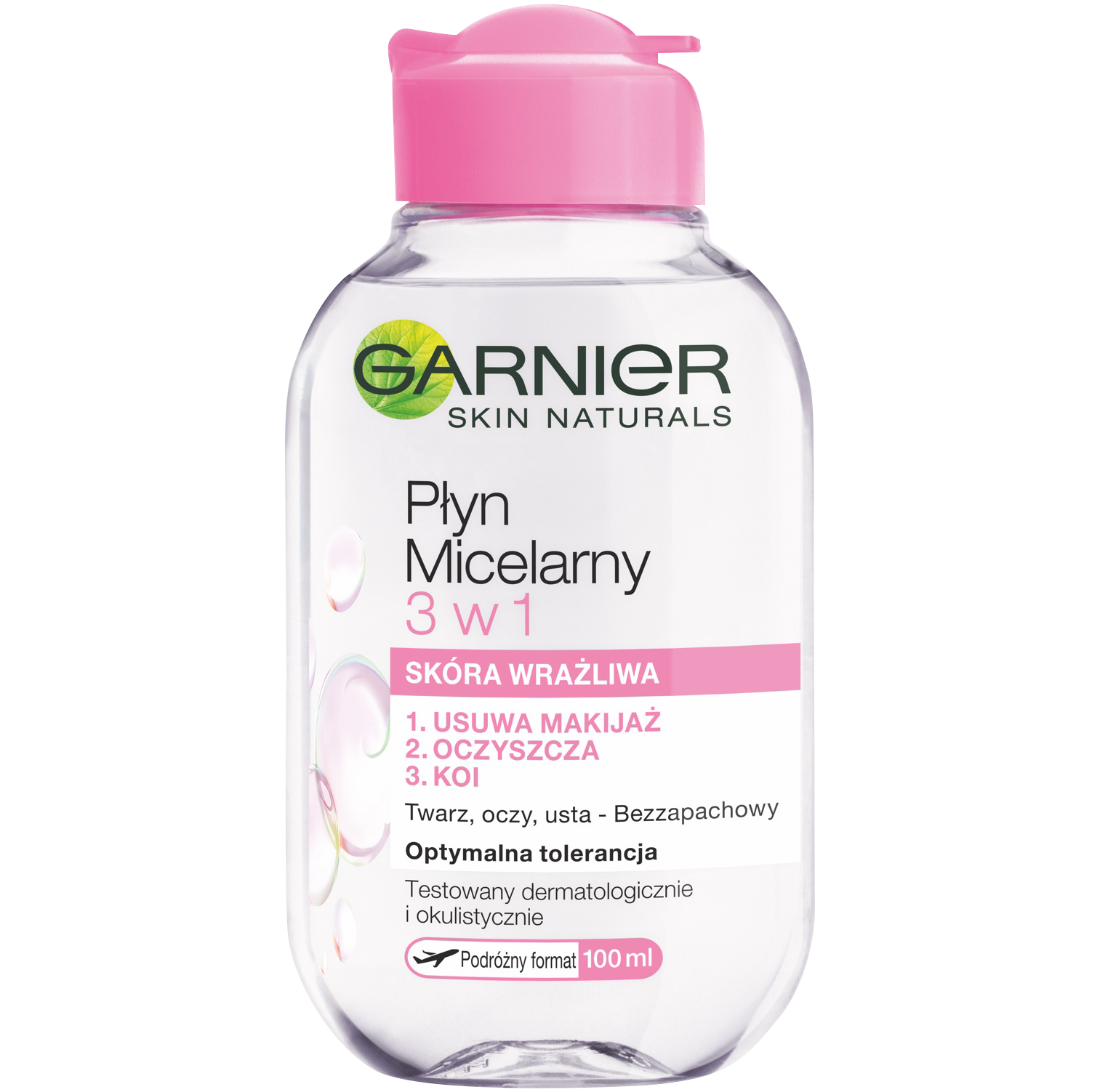 Garnier Skin Naturals płyn micelarny 3w1 do twarzy dla skóry wrażliwej, 100 ml