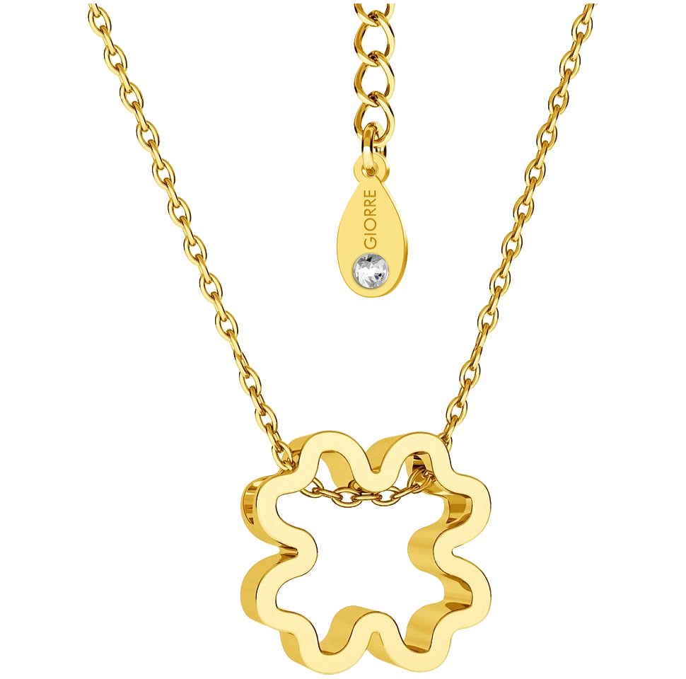 Giorre Koniczyna naszyjnik ze srebra próby 925 z kryształem Swarovskiego, 1 szt.