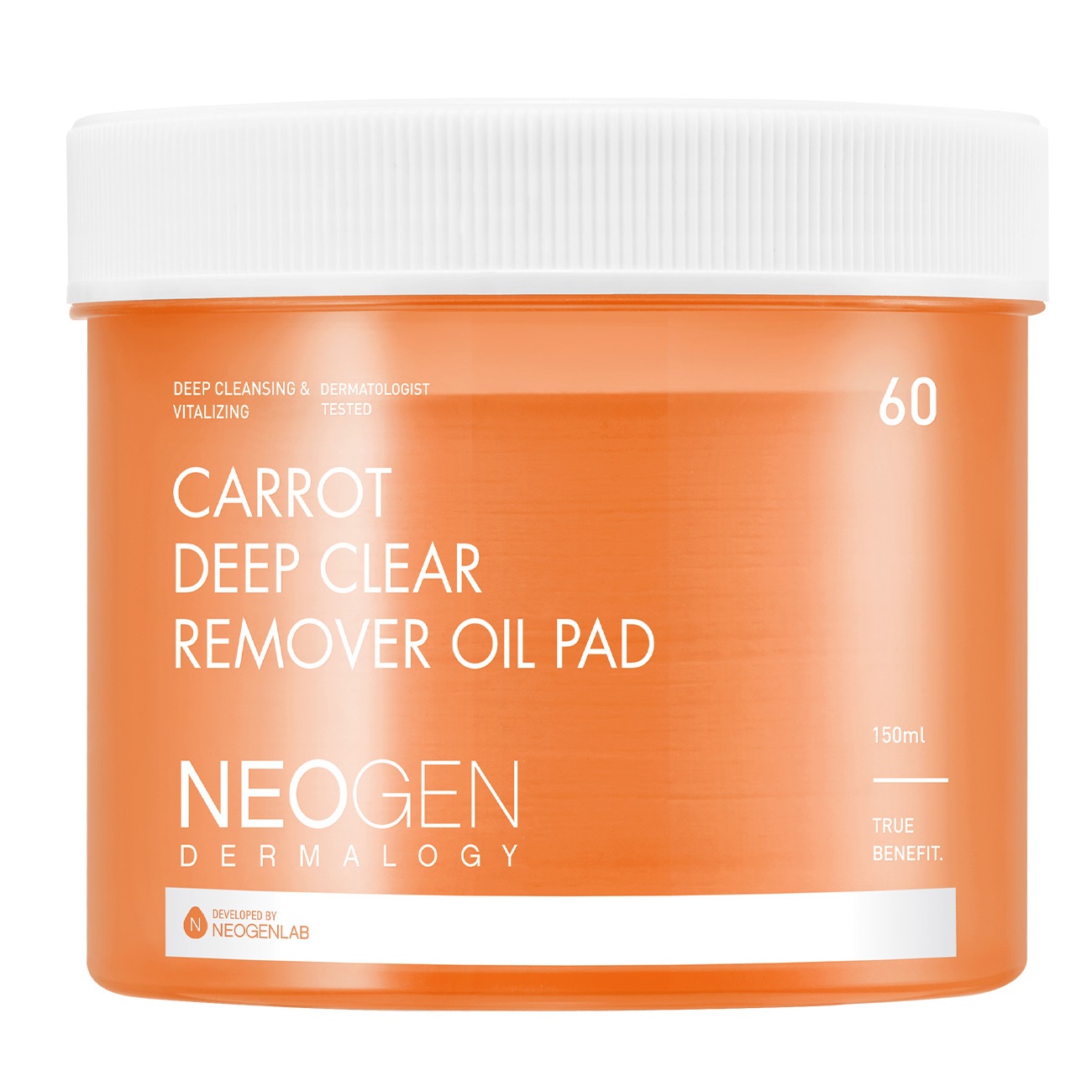 Neogen Carrot Deep Clear Oil Pad nasączone olejkiem płatki do demakijażu, 60 szt./1 opak.