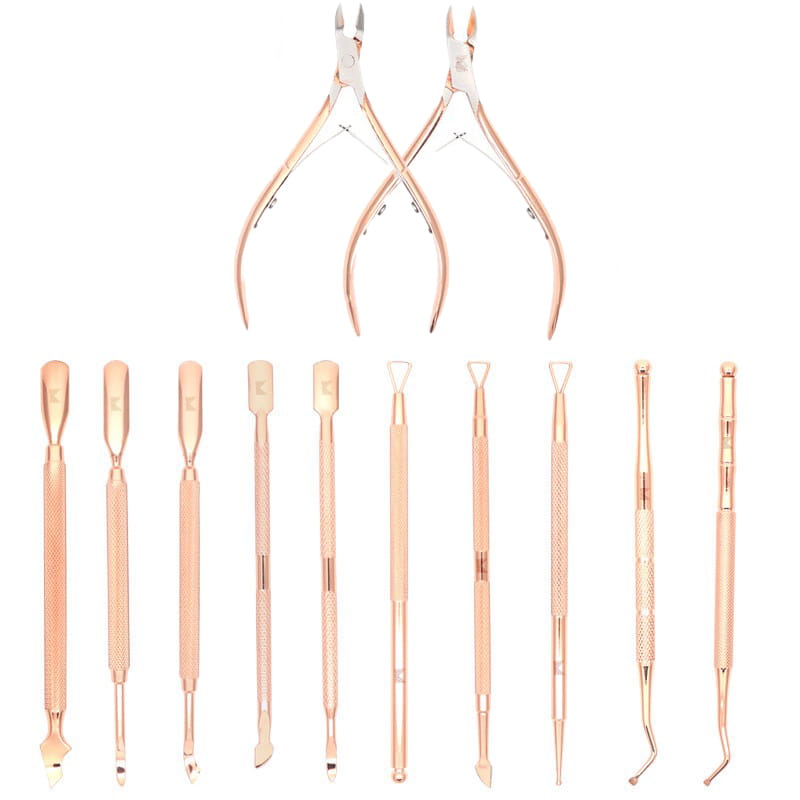 Many Beauty zestaw narzędzi do manicure i pedicure rose gold, 1 zest.