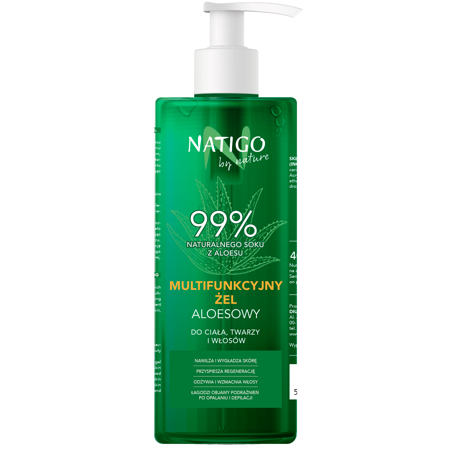 Natigo By Nature Aloes multifunkcyjny aloesowy żel do ciała, twarzy i włosów, 400 ml