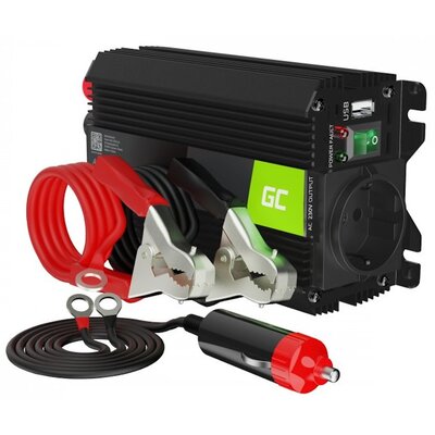 Przetwornica GREENCELL Pro 12V na 230V 300W/600W Modyfikowana sinusoida