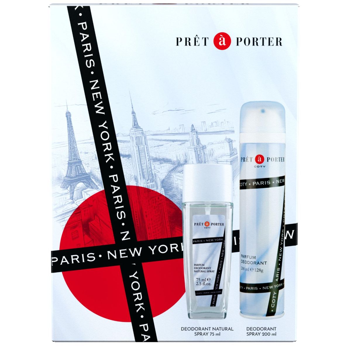 Prêt à Porter zestaw: dezodorant, 75 ml + dezodorant, 200 ml