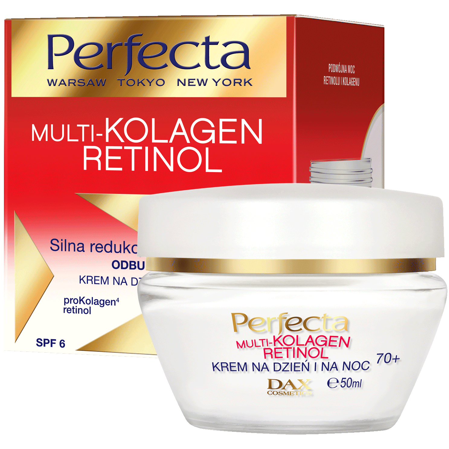 Perfecta Multikolagen Retinol krem do twarzy na dzień i na noc 70+, 50 ml