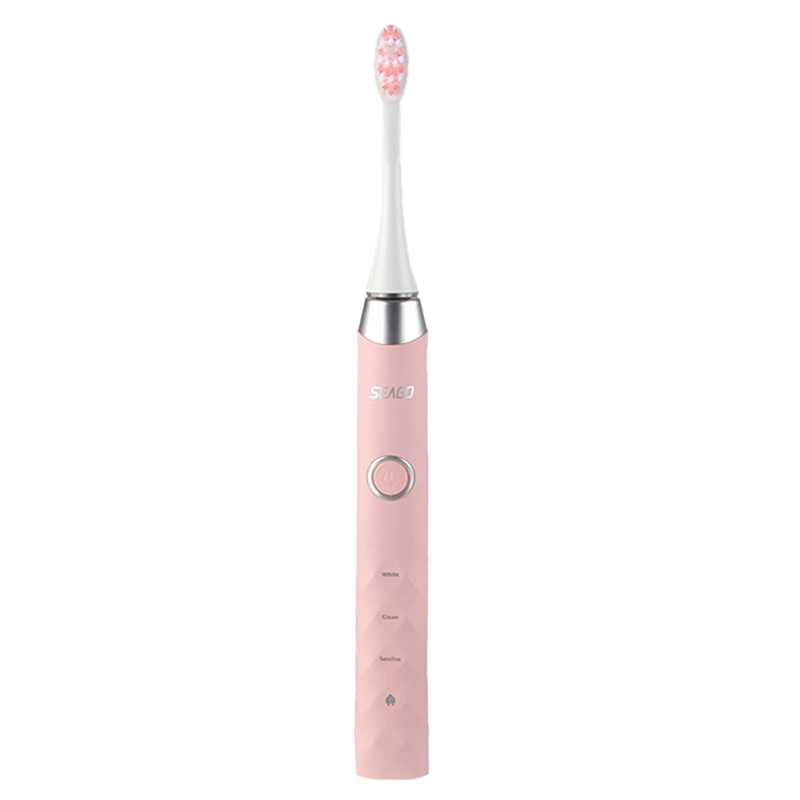 Seago SG-987-PINK zestaw: szczoteczka soniczna dla dzieci, 1 szt. + końcówki do szczoteczki, 3 szt. + baza ładująca, 1 szt.