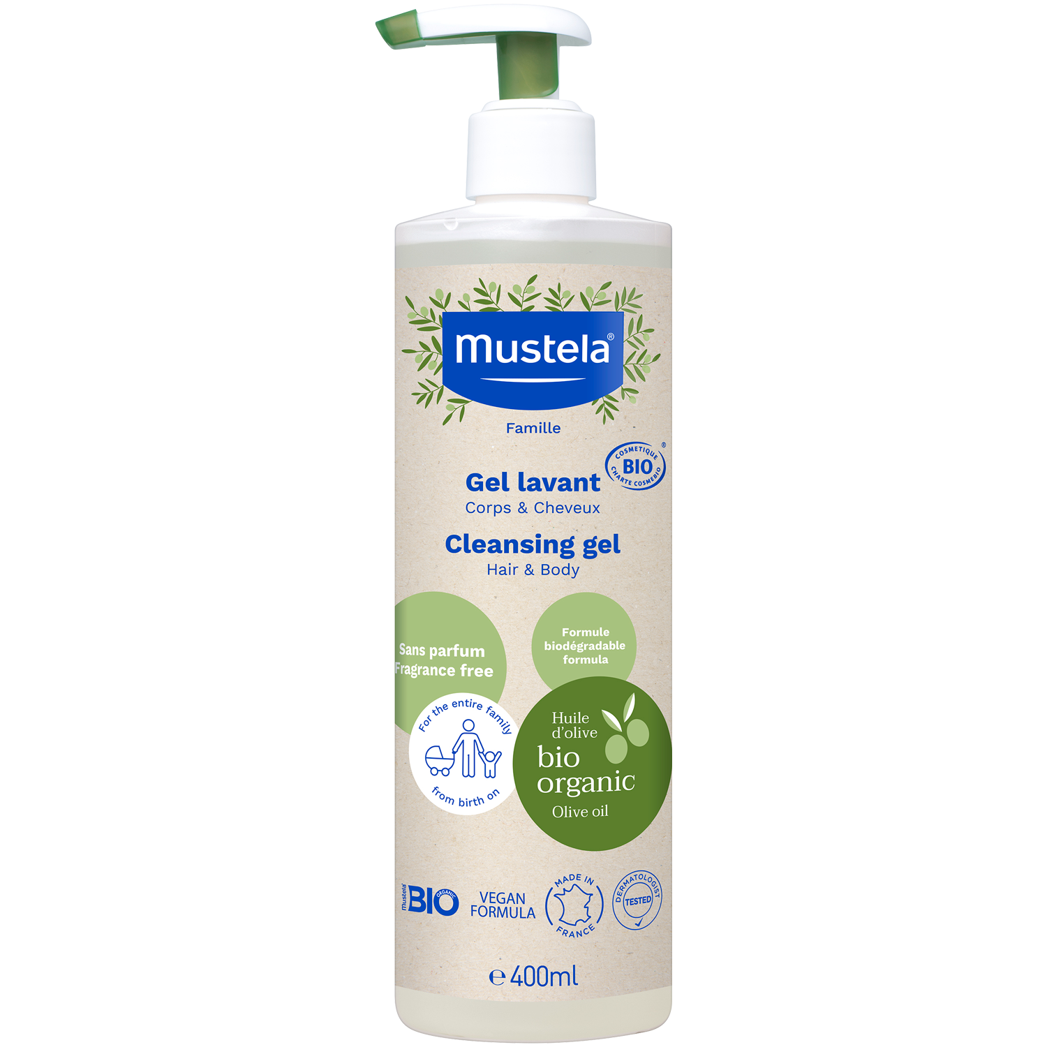 Mustela Bio żel do mycia, 400 ml