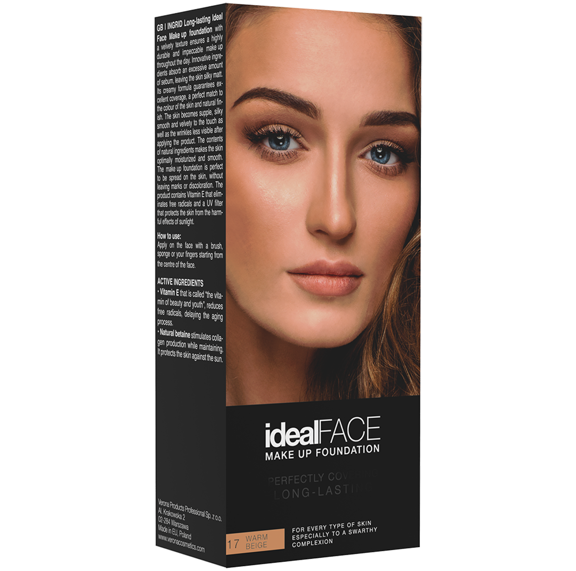 Ingrid Ideal Face podkład w płynie do twarzy warm beige 17, 30 ml