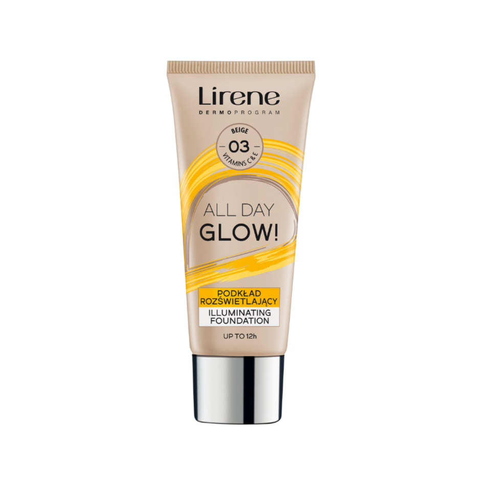 Lirene Dermoprogram rozświetlający podkład do twarzy z witaminą C beżowy 03, 30 ml