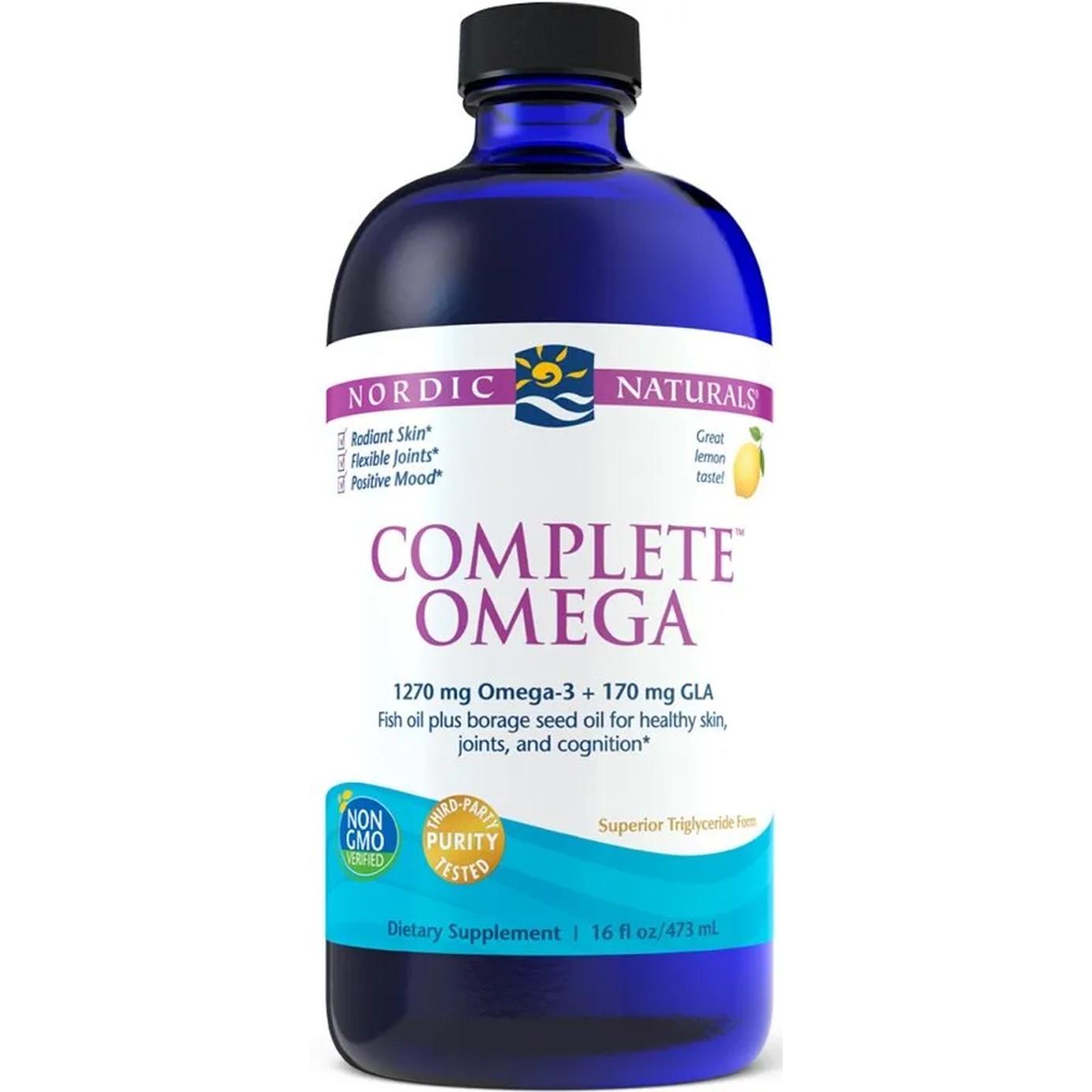 Nordic Naturals Complete Omega suplement diety, 1270mg Omega + GLA, Cytryna, 473 ml