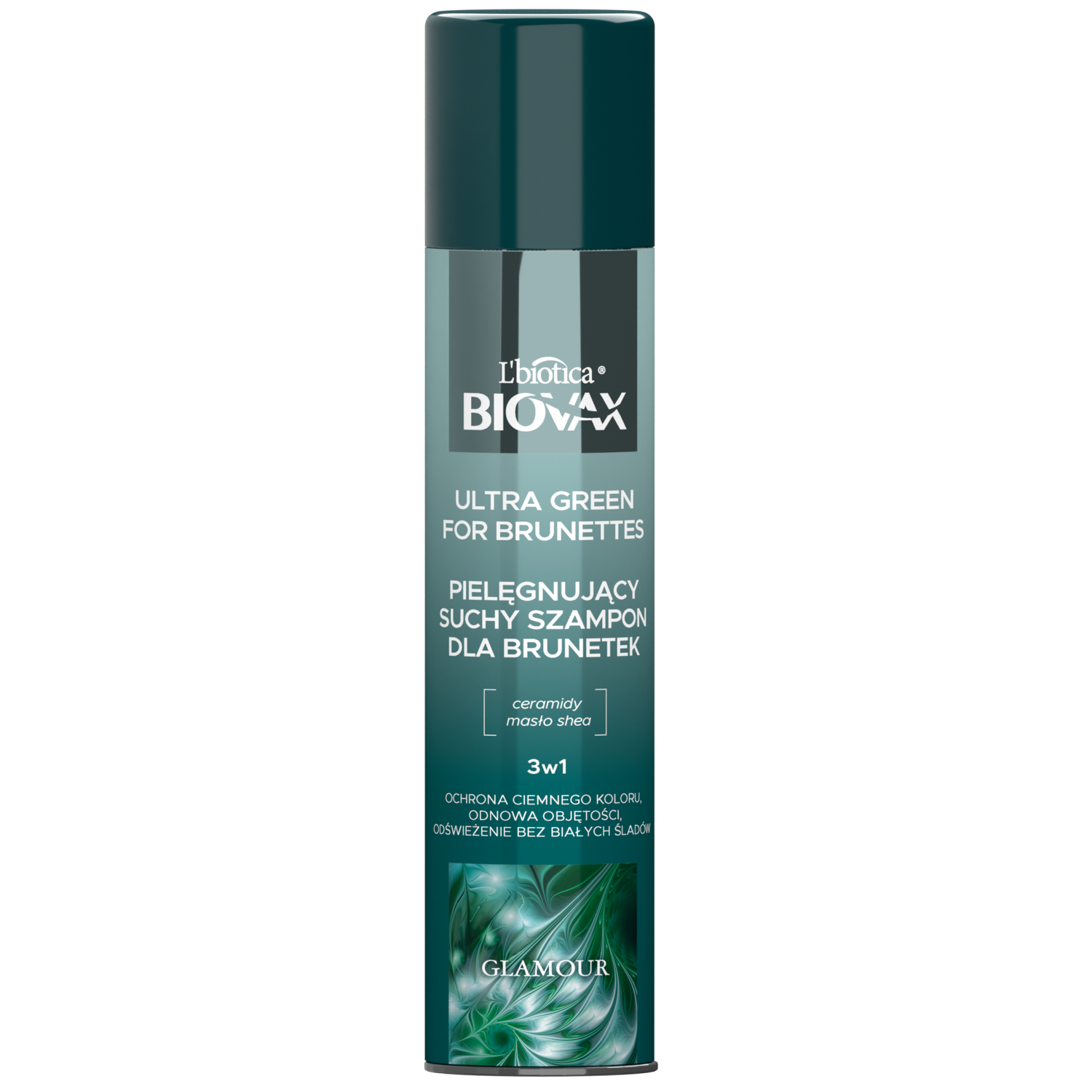 L'biotica Biovax Glamour Ultra Green for Brunettes suchy szampon do włosów, 200 ml