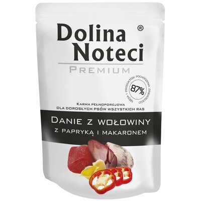 Karma dla psa DOLINA NOTECI Premium Danie z wołowiny z papryką i makaronem 300 g