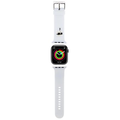 Pasek KARL LAGERFELD 3D Rubber Choupette do Apple Watch do koperty 38/40/41mm Biały