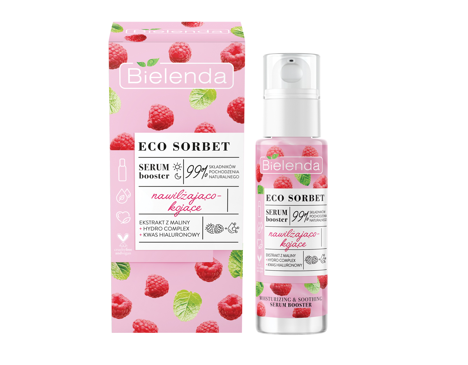 Bielenda Eco Sorbet Malina Serum booster nawilżająco-kojące, 30 ml