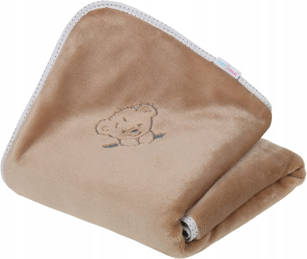 Babymam kocyk pluszowy haftowany 75x100 premium