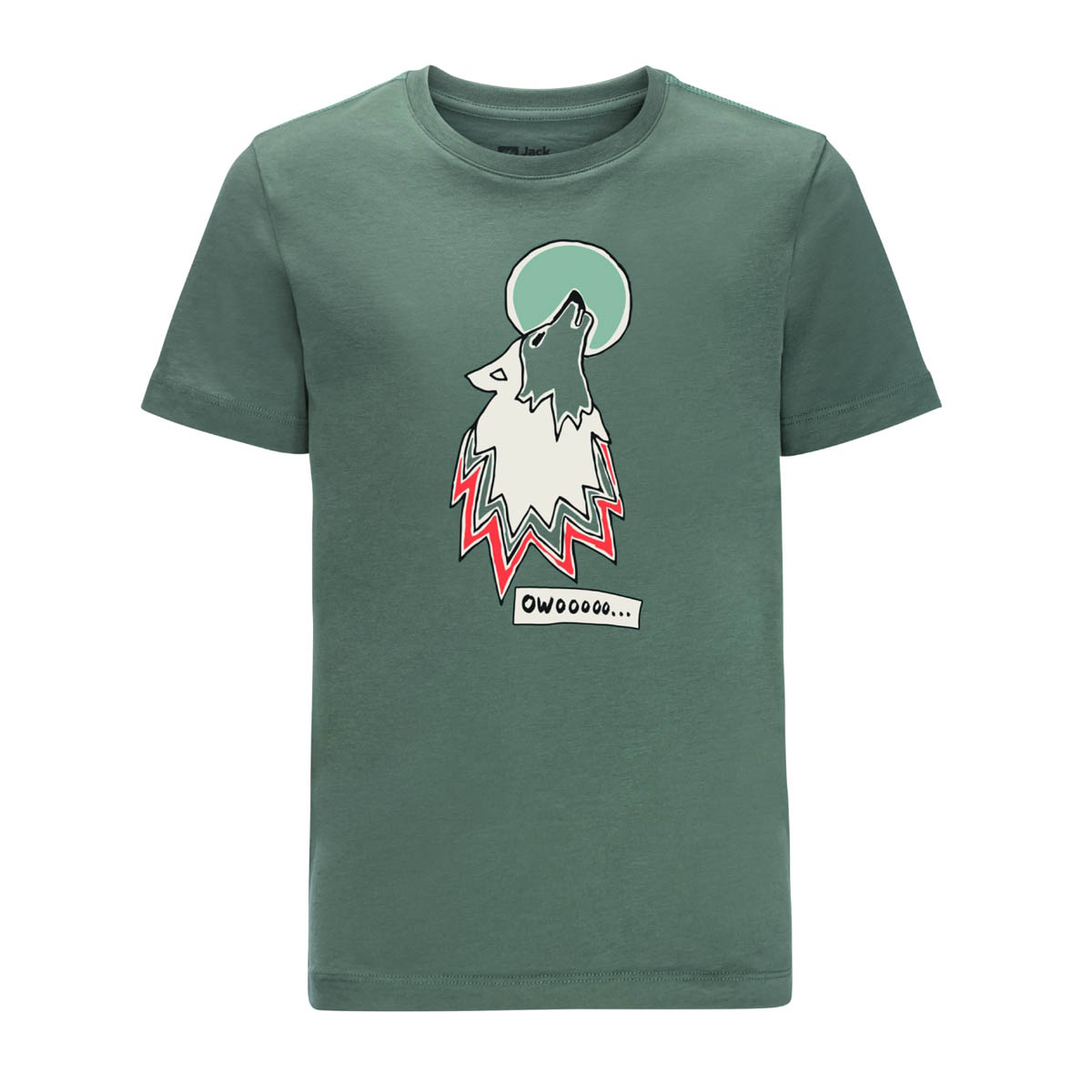 Koszulka dziecięca Jack Wolfskin WOLF & VAN T B hedge green - 128
