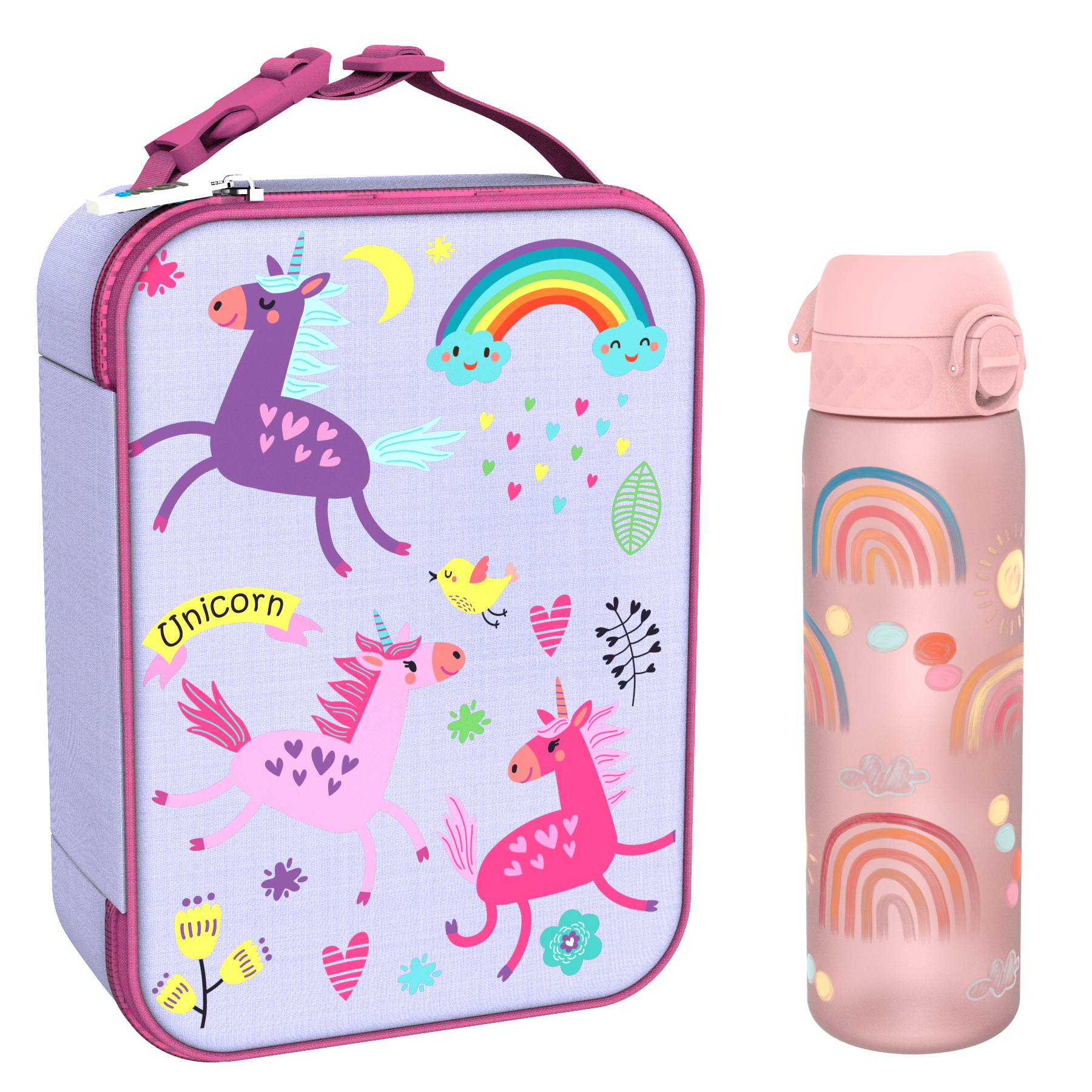 Ion8 zestaw: lunchbag Unicorn, 1 szt. + bidon na wodę, poj. 0,6 l, 1 szt.