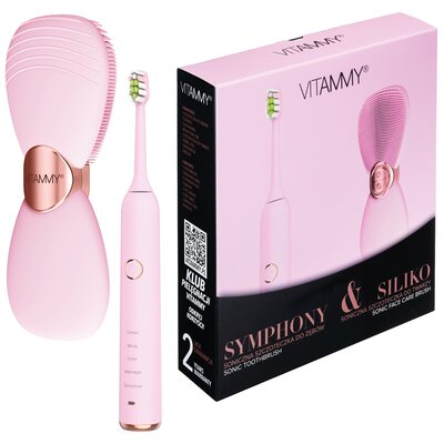 Szczoteczka soniczna VITAMMY Symphony Różowe złoto + szczoteczka soniczna do twarzy VITAMMY Silko