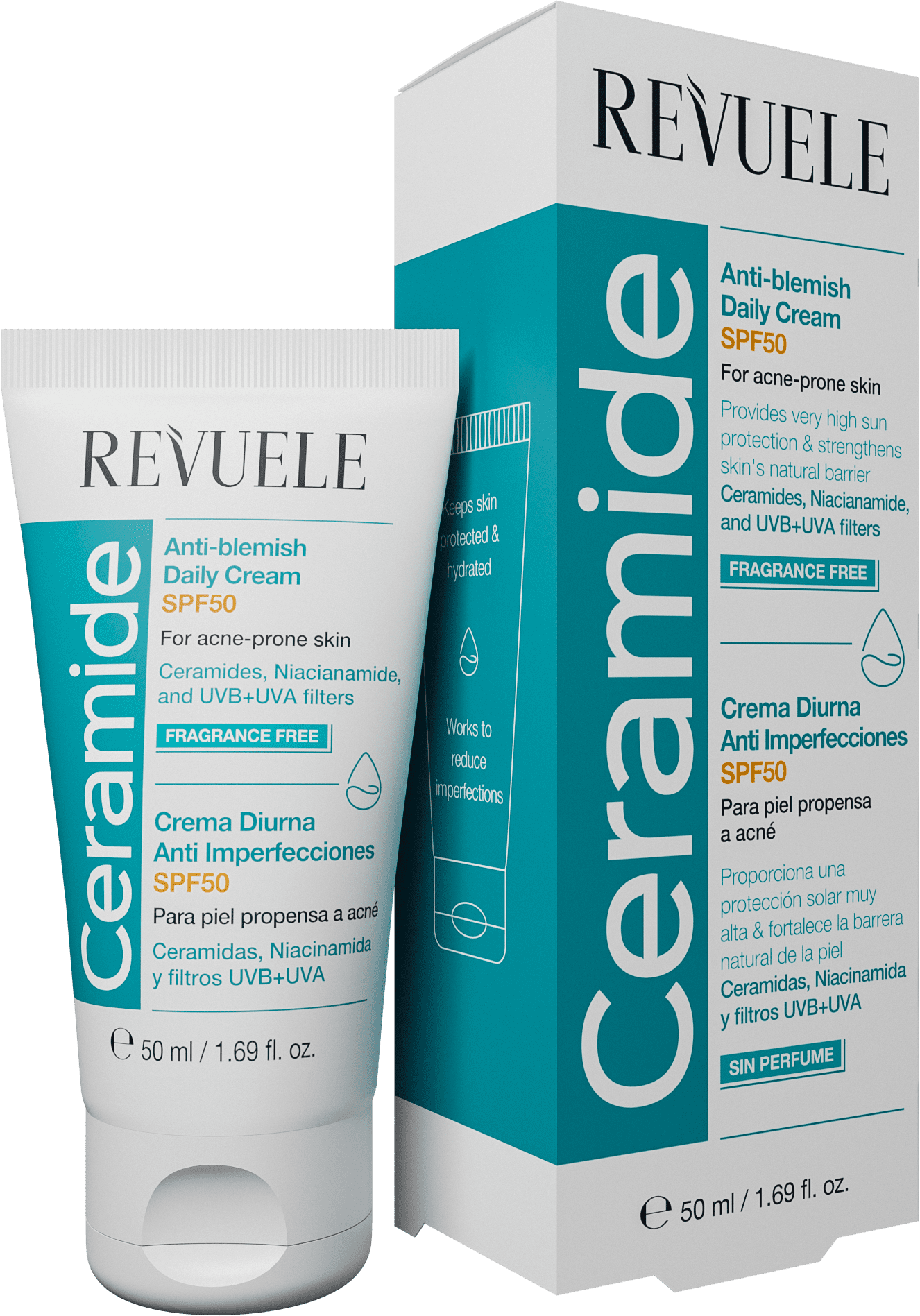 Revuele Ceramide krem z SPF50 do twarzy, 50 ml