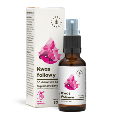 Aura Herbals, Kwas foliowy, suplement diety, 30 ml