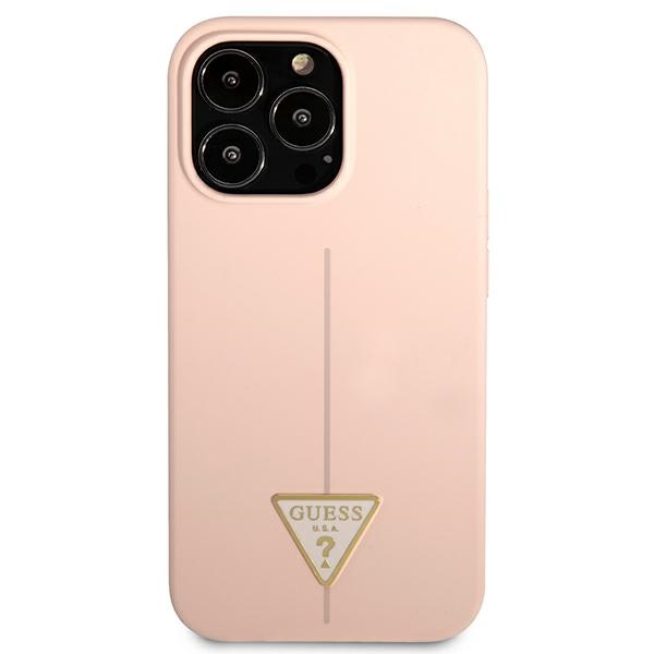 Guess Silicone Triangle Pink - etui iPhone 13 Pro Max