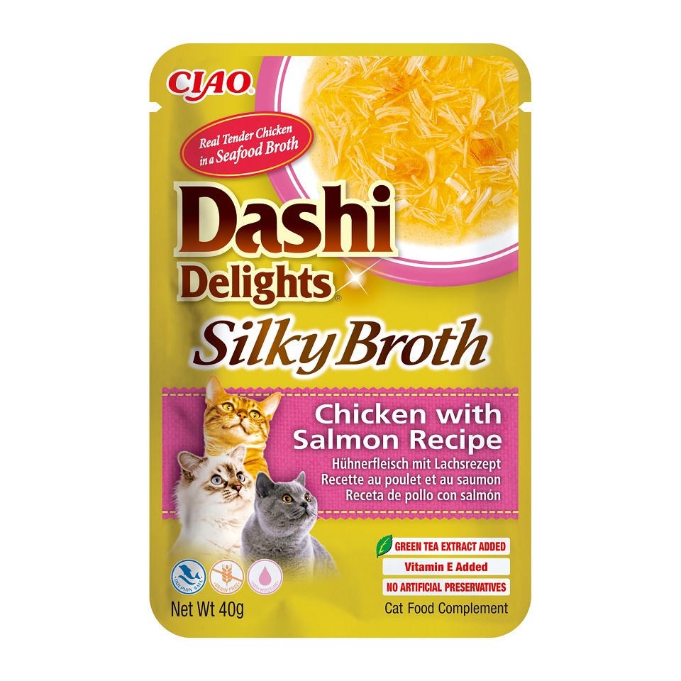 INABA Cat Dashi Delights Silky Broth Kurczak i łosoś 40g
