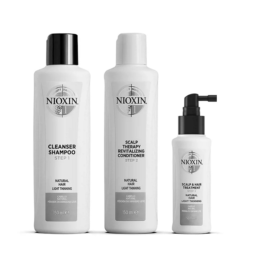 Nioxin System 1 zestaw: szampon do włosów, 150 ml + odżywka do włosów, 150 ml + kuracja, 50 ml